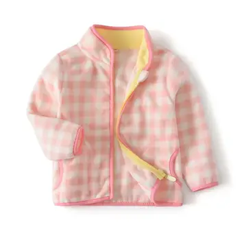 

2-8T Toddler Kid Boy Girl Autumn Winter Clothes Warm Fleece Coat Plaid Check Jacket Cute Sweet Loose Top Children Clothing
