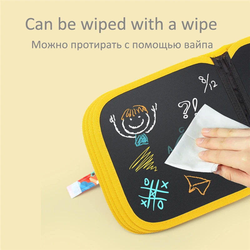 Portable Chalk Board Drawing Book Coloring Graffiti Book DIY Can Be Erase Blackboard Painting 12 Color Drawing Board Pens