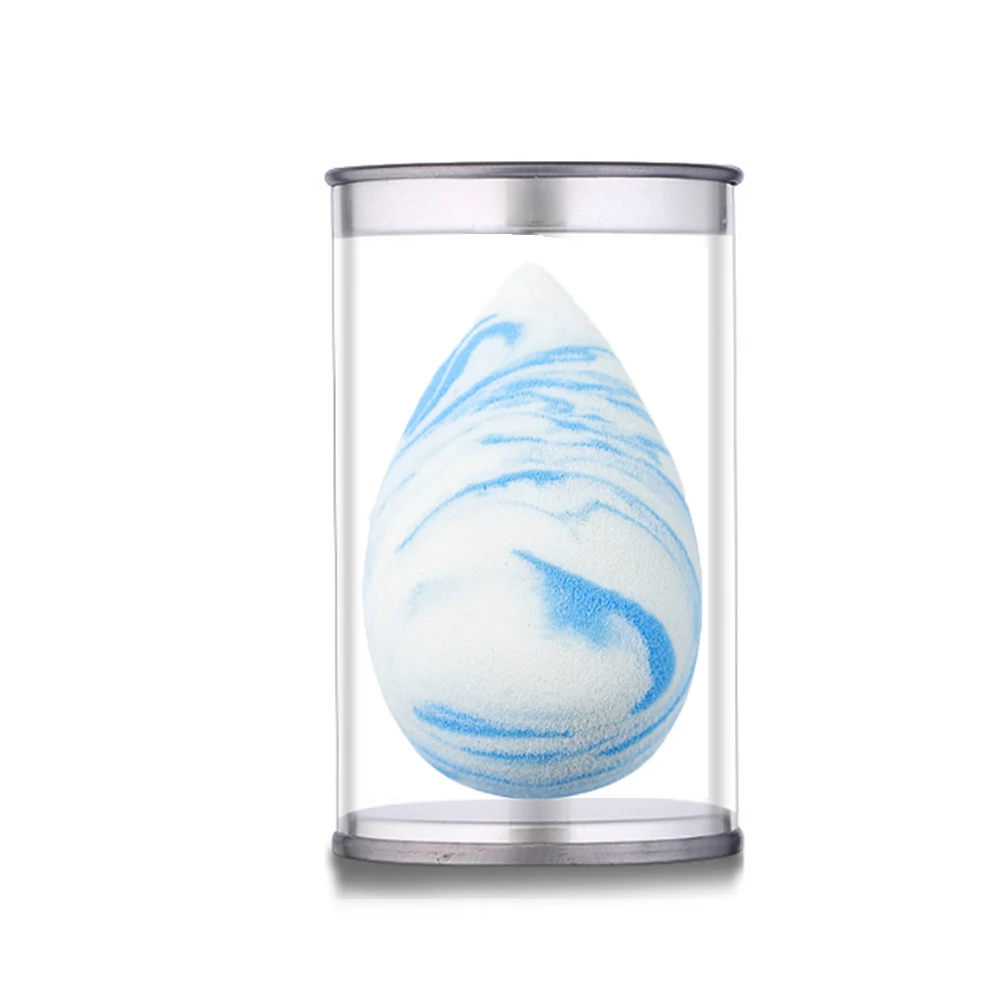 BLUE WITH WHITE Новинка, капля воды, спонж для макияжа, блендер, пуховка для лица, безупречная пудра, BB крем, косметическая пуховка, растушевка, основа, уход за лицом, инструмент для макияжа - Цвет: BLUE WITH WHITE