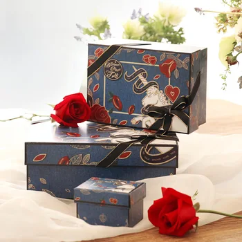 

roses contracted fresh ribbon flower gift boxes wedding birthday gift packing box boite dragees de mariage подарочная коробка