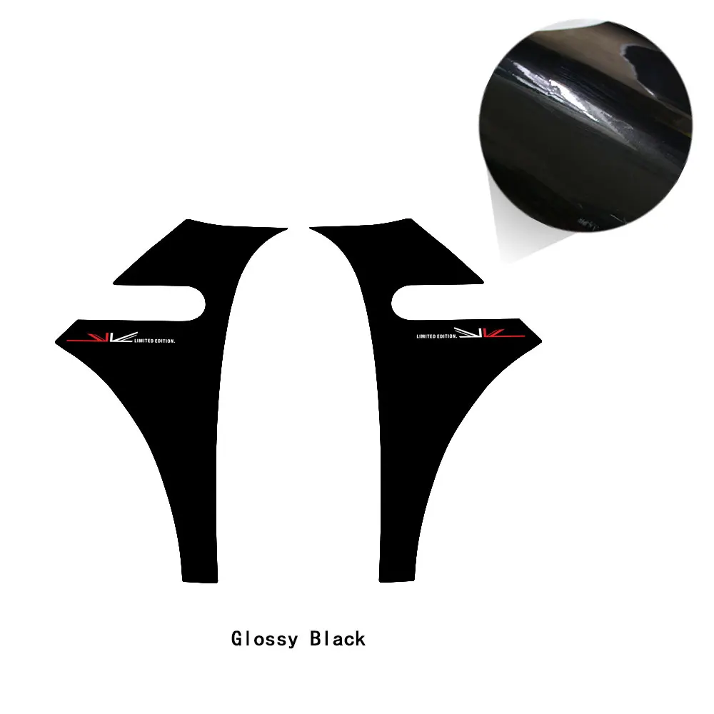 glossy black 2 шт. Автомобильная боковая пластина наклейка на крыло вентиляционное отверстие отделка потертостей Юнион Джек Стиль Декор Наклейка для тела для MINI Cooper R55 R56 аксессуары - Название цвета: glossy black