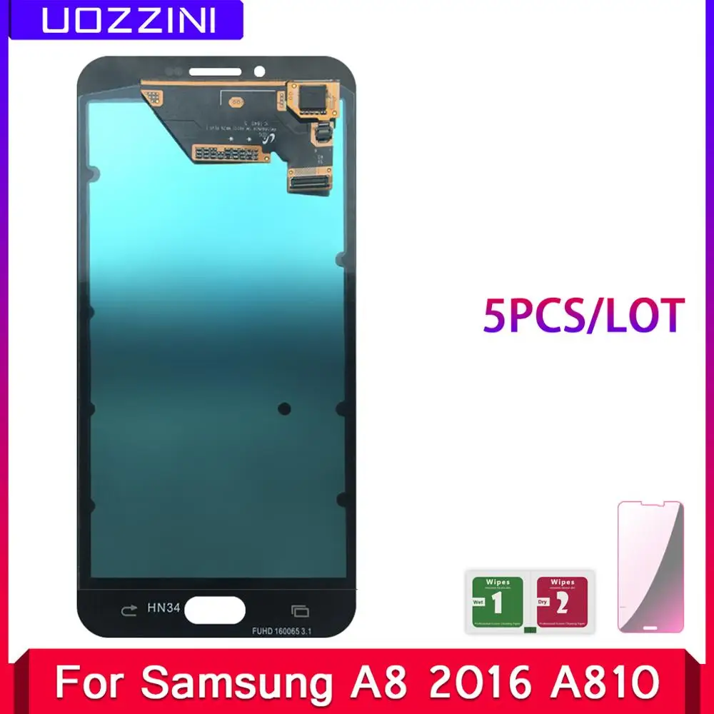 5 шт./лот 100% протестированный AMOLED lcd s для samsung Galaxy A8 2016 A8100 A810 ЖК-дисплей кодирующий