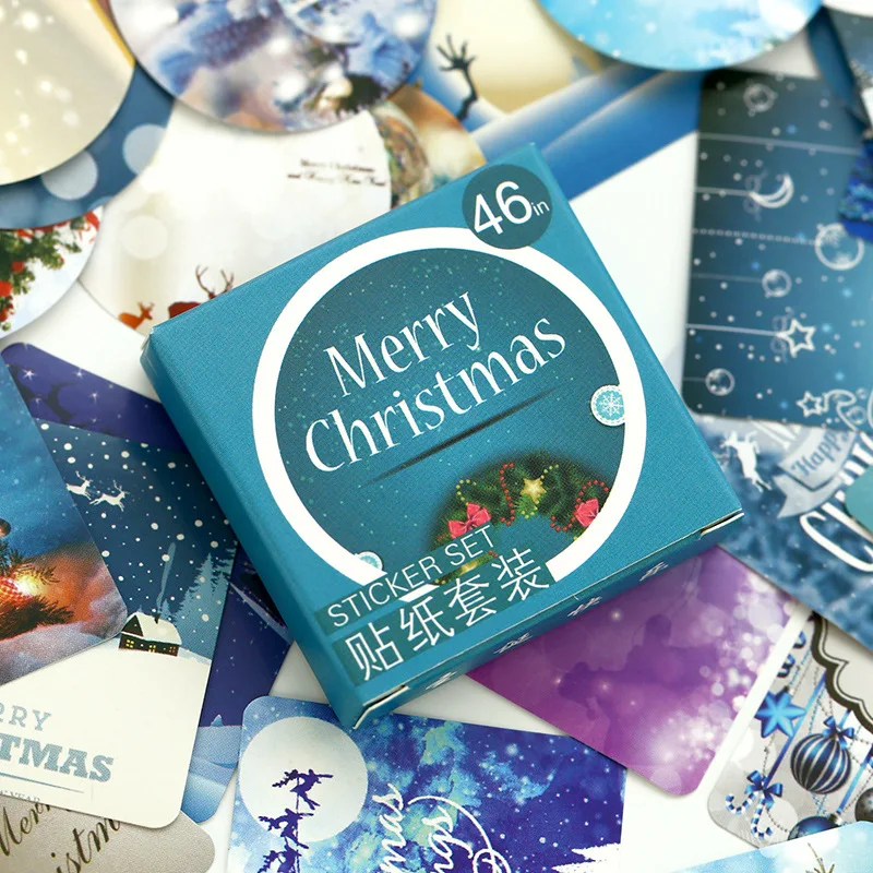 

46 pcs/pack Merry Christmas Label Stickers Set Decorative Stationery Stickers Scrapbooking DIY Diary Album Stick Lable