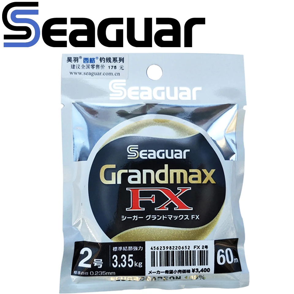 Рыболовная леска SEAGUAR GRAND MAX FX 60 м 100% фторуглеродная 0 65-13 кг высокая мощность