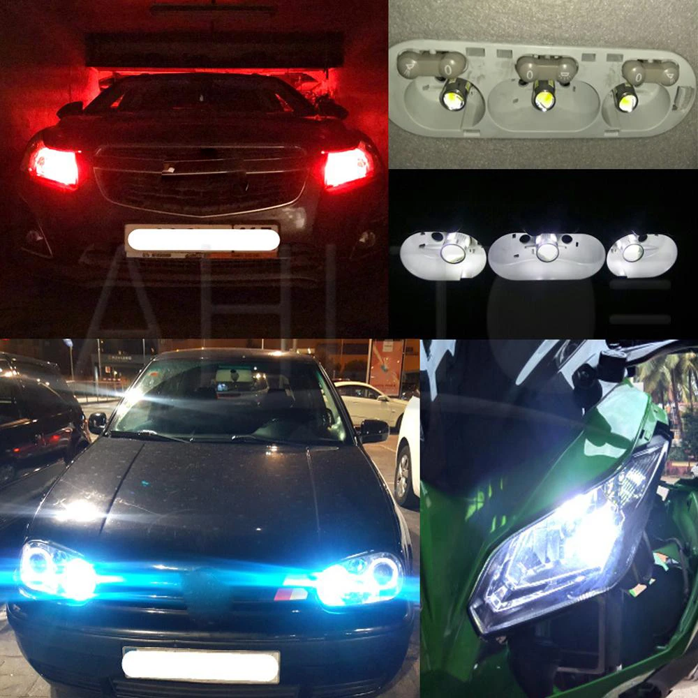 1PCS T10 W5W 5630 6SMD LED Automatic 3W Turn Signal Light Interior Lens Projector Solid Aluminum Bulbs Side Marker Parking Light