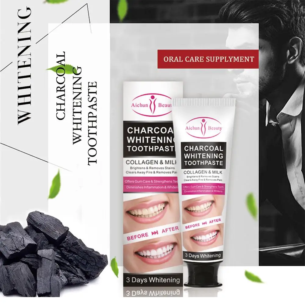 

VIBRANT GLAMOUR Teeth Whitening Toothpaste Oral Hygiene Cleaning Bamboo Charcoal Toothpaste Mint Type Teeth Oral Care Paste