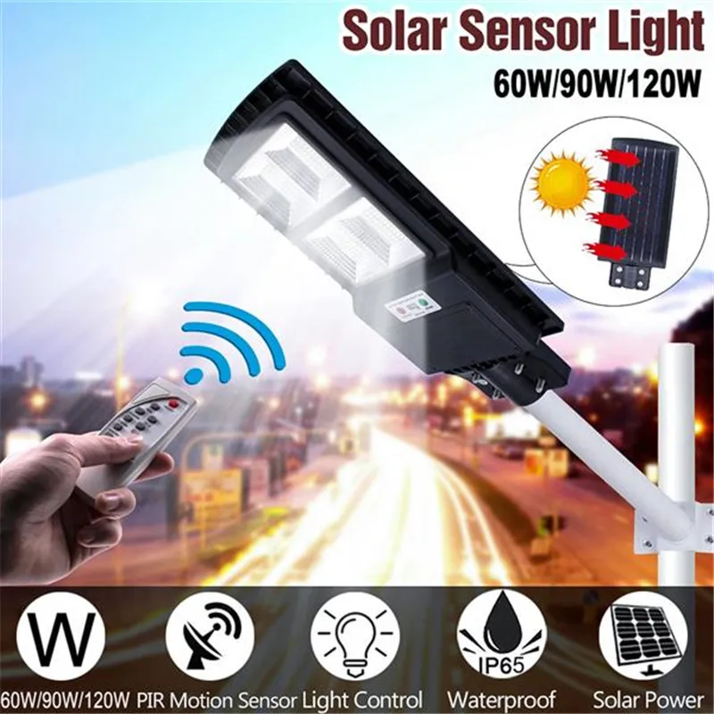 

120W 240LED Outdoor Waterproof Light Solar Sensor Light with Light Control and Radar Sensor Black Led Outdoor Solar Light