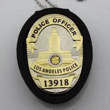 LAPD полицейский из Лос-Анжелеса полицейский 13918-Реплика ТВ/фильм опорный значок обратно с зажимом для ремня кожаный держатель и ожерелье