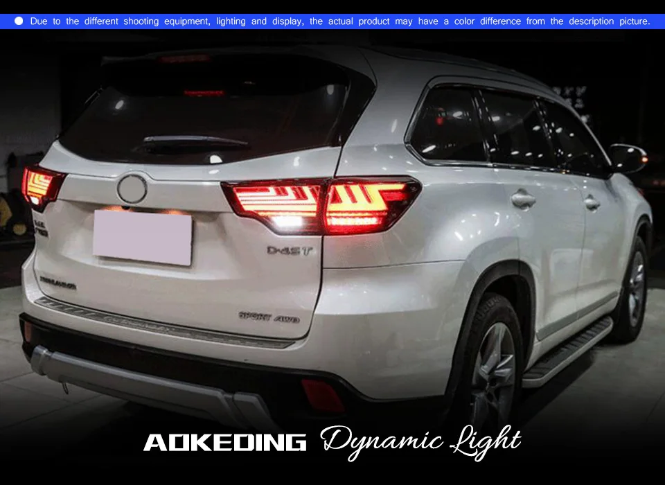 Автомобильный Стайлинг задний фонарь для Toyota Highlander хвост светильник s- светодиодная… для Kluger хвост светильник динамический сигнала поворота Стоп-сигнал заднего хода авто