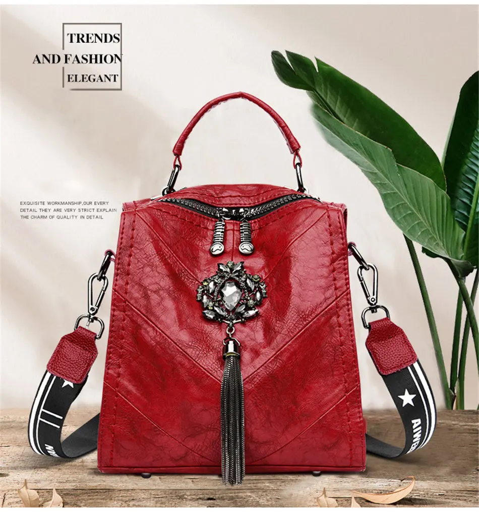 Модный рюкзак с кисточками, женский рюкзак для путешествий, Роскошный дизайнерский рюкзак для девочек, mochila feminina, многофункциональный рюкзак, Sac a Dos