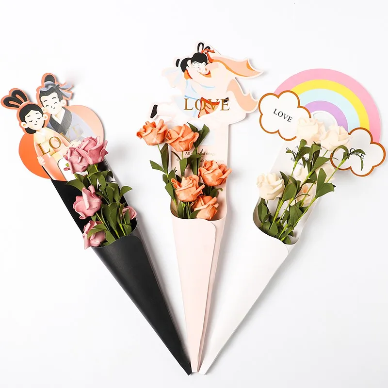

Wedding & Engagement Deco Korean Wrapping Paper Craft Paper Gift DIY Ice Cream Flower Packing Paper Single flower box