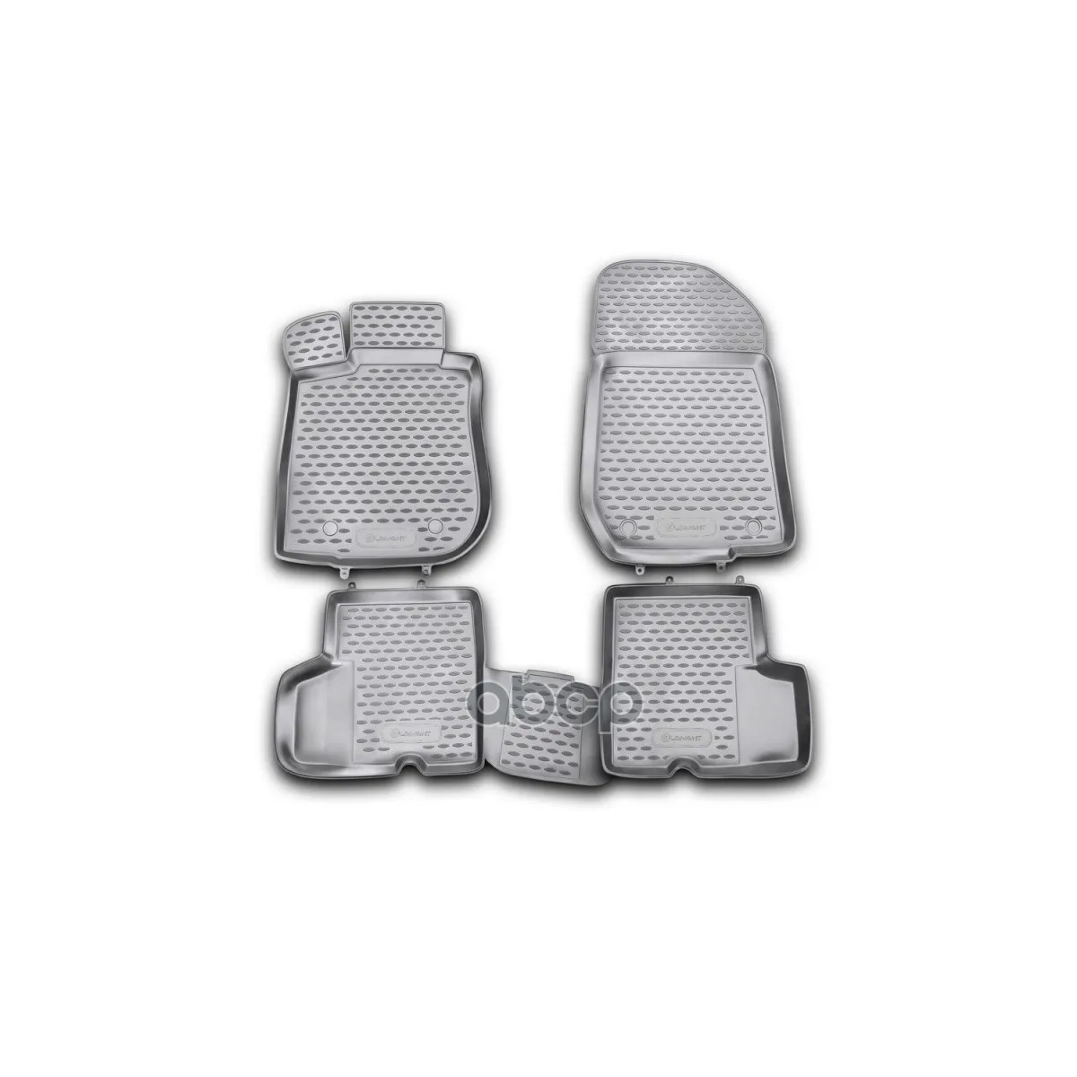 Комплект Резиновых Автомобильных Ковриков В Салон Renault Logan 2004-2009, 2010-, 4 Шт.(Полиуретан) ELEMENT арт. NLC4105210KH