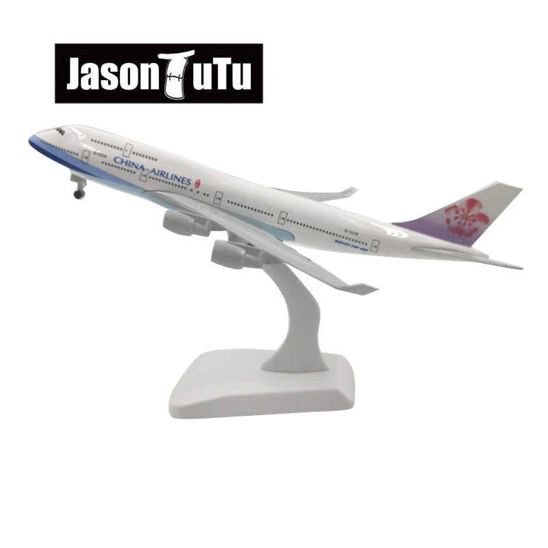 JASON TUTU 20cm China Taiwan B747 Airplane Model Plane Model Aircraft Diecast Metal 1/300 Scale Planes Factory Dropshipping