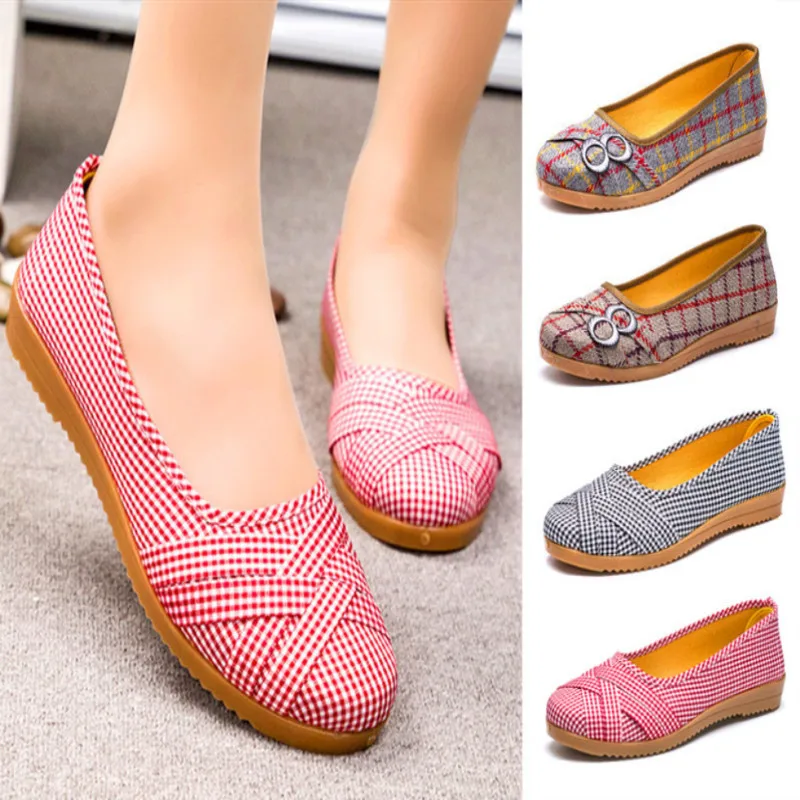 

[Rubber Sole] Spring And Summer New Style Old Beijing Cloth Shoes Breathable Lightweight Dance Shoes Anti-slip Casual Comfortabl