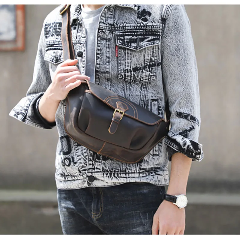 Woosir Genuine Leather Cross Body Bag for Men