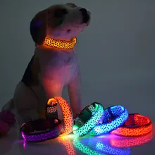 Pet Leopard Style Collars Glow USB Durable Adjustable safe Rechargeable Pet Collar LED Flashing Glowing Light Dog Cat supplie#yl