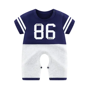 

2020 Baby Clothes Jumpsuit Crotch Hayi Cotton Short Sleeve Crawling for Newborns 0-3 Years Old Summer Clothes