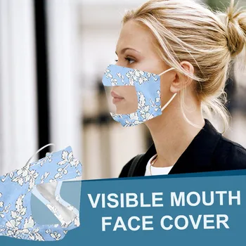 

5PC Smile Communicator Face Mask with Clear Vinyl Visible Expression Lip Reading case And Reusable facemask Mascarillas Dropship