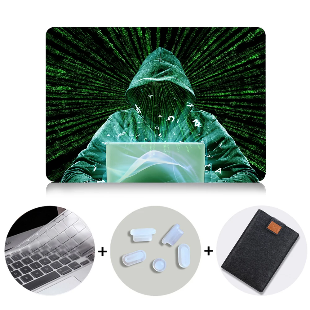 MB04 MTT для Apple Macbook Air Pro retina 11 12 13 15 дюймов чехол для ноутбука с сенсорной панелью ПК Жесткий Чехол таинственный хакер чехол для ноутбука - Цвет: MB04