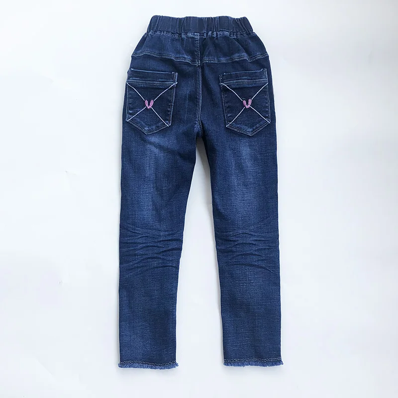 Весенне-осенние джинсы для маленьких девочек от 6 до 11 лет джинсовые штаны, брюки