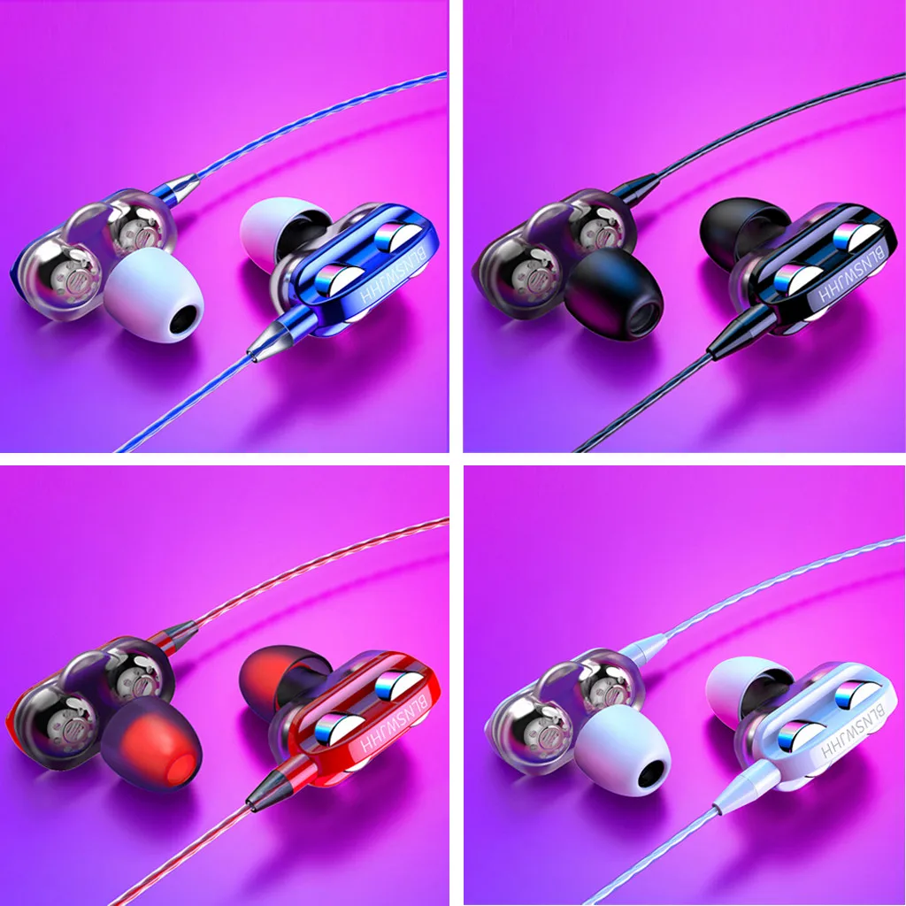 Super Bass Earphone Wired In Ear 3.5mm For Computer iPhone Samsung Xiaomi Earbuds Four Drive Stereo Sport Gamer Headset Handfree