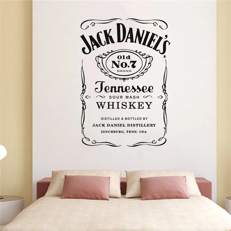 Jack Daniels, Наклейки на стены, JD, настенная художественная наклейка, Jennesse, резьба по виски, цитата, украшение на стену, съемная наклейка, домашний декор