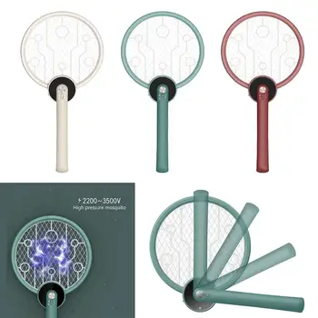 

Rechargeable Mosquito Swatter Killer LED Light Tennis Bat Hand-held Racket Summer Fly Swatter Trap Home Bug Insect Racket