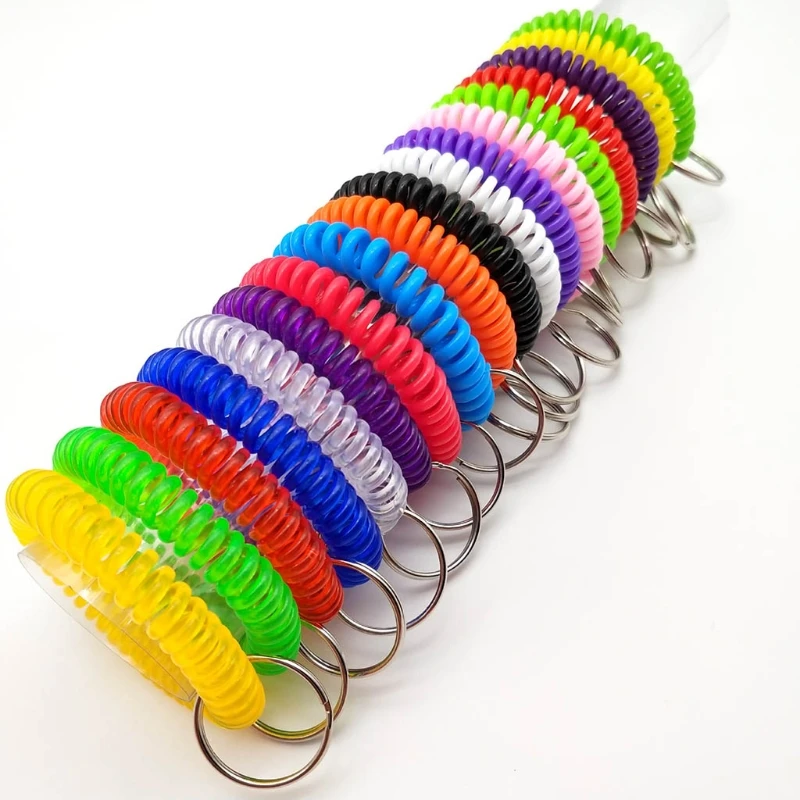 066c 50pieces Wrist Keychain Key Lanyard Ring Bracelet Holder Plastic
