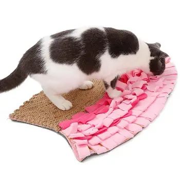 

1PC Mermaid Tail Shape Anti-Choking Pet Feed Training Mat Pet Sniff Smell Pad Slow Food Feeding Cushion Educational Cat Feeder