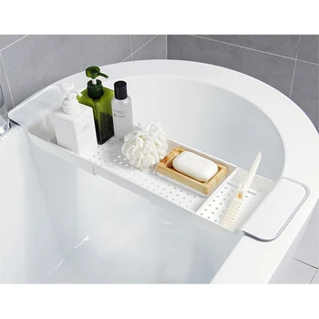 

Retractable Bathtub Storage Rack Bath Tray Shelf Tub Multi-Function Bathroom Tools Towel Storage Shelf Kitchen Sink Drain Holder