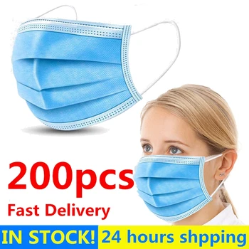 

IN STOCK 3 Laye Mask dust protection Masks Disposable Face Masks Elastic Ear Loop Disposable Dust Filter Safety Mask Anti-Dust