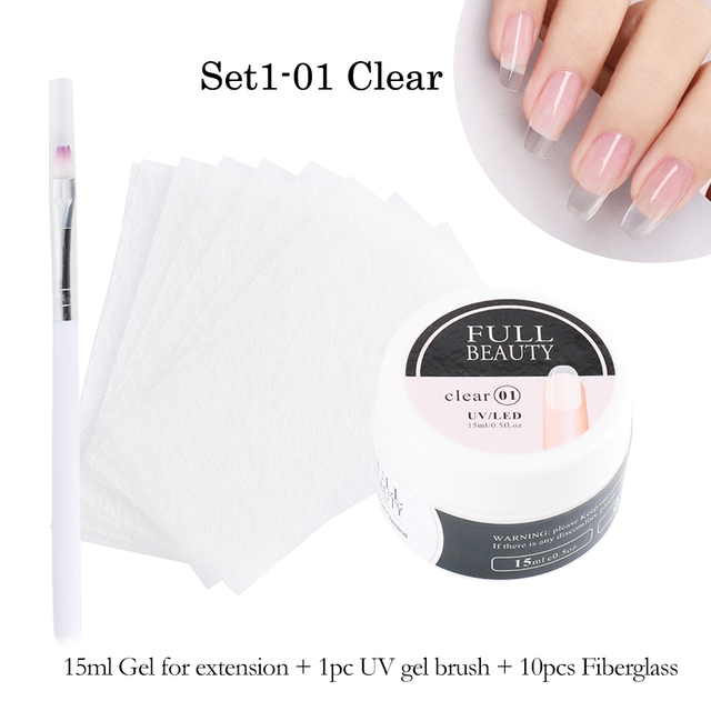 Gel For Extension UV Builder Nail Gel Clear Acrygel Base Varnish Quick Buidling Nail Art Brush Set For Manicure LY1800-1