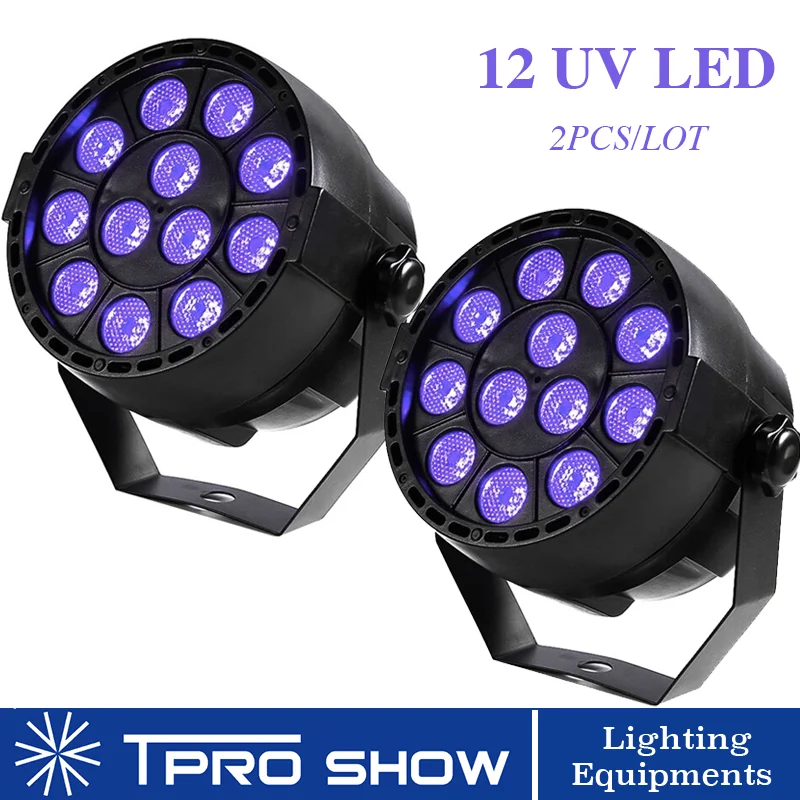 2 шт 12x3W УФ светодиодный параболический алюминизированный отражатель DMX512