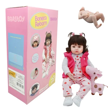 Brastoy Bebê Reborn Boneco Silicone Menino Infantil 48cm