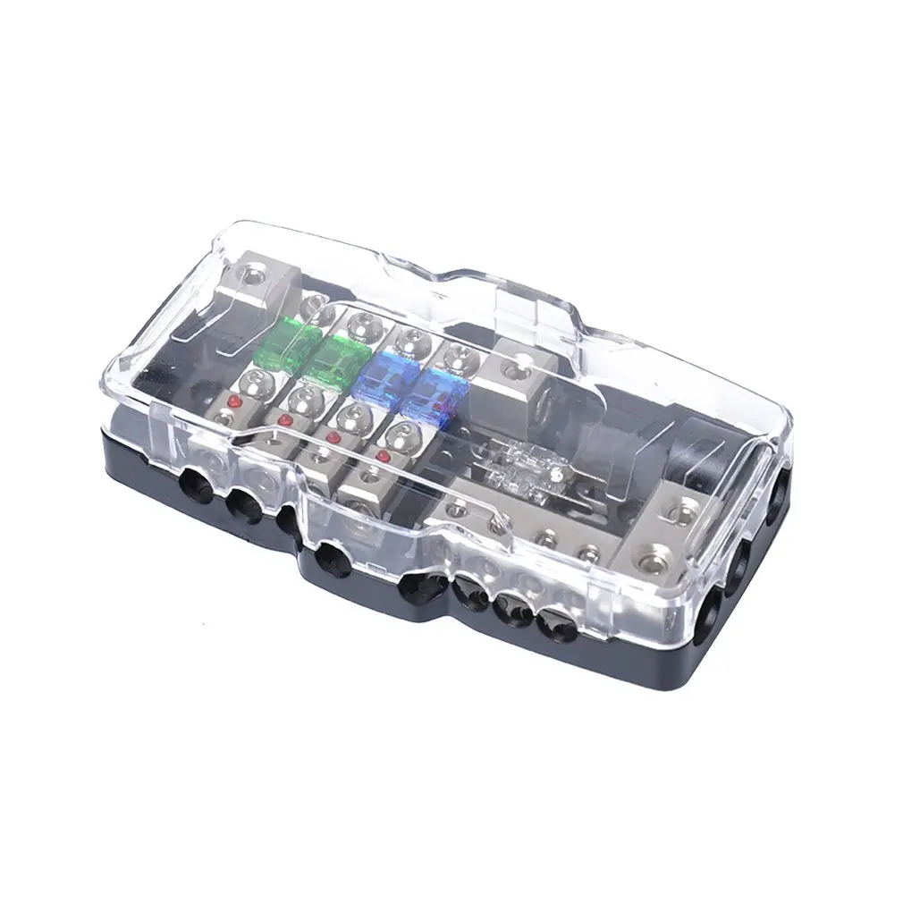 

Car Audio Stereo Distribution Fuse Block ANL Fuse Holder 0/4ga 4 Way Fuses Box Block 30A 60A Universal Car Accessories