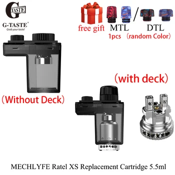 

Mechlyfe Ratel XS Replacement pod Cartridge 5.5ml Capacity 510 Drip tip with RBA Coil for Ratel XS AIO 80W Pod Kit