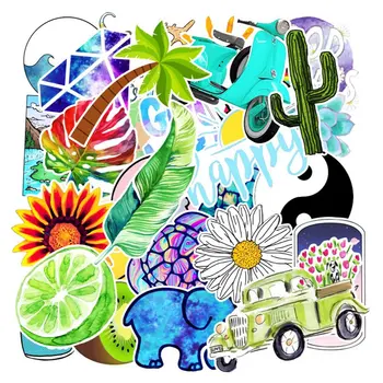 

100pcs Small Fresh Cartoon Ins Waterproof Stickers For Luggage Laptop Bike Motorcycle Phone Car Case Decal Sticker 2 Style