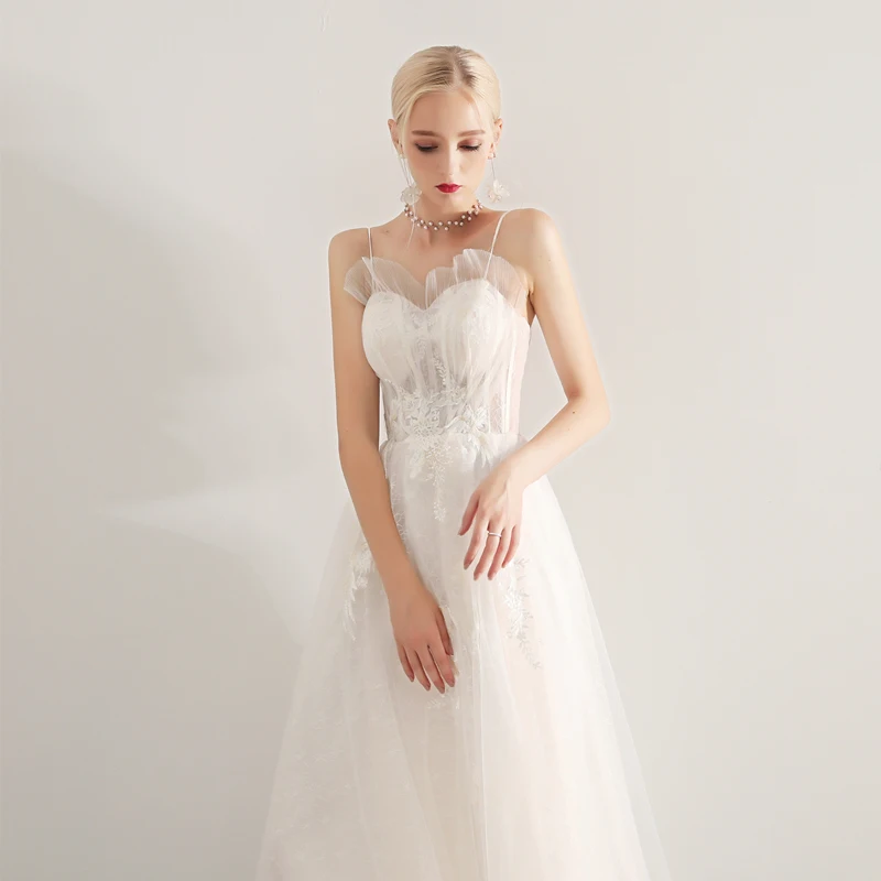 

Elegant wedding dress Vestido de Festa appliques A-line dress suknia slubna vestidos de novia bride dresses wedding gowns