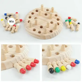 

Kids Wooden Memory Match Stick Chess Game Educational Toys Brain Training Gifts Color Cognitive Ability Toy Table Games