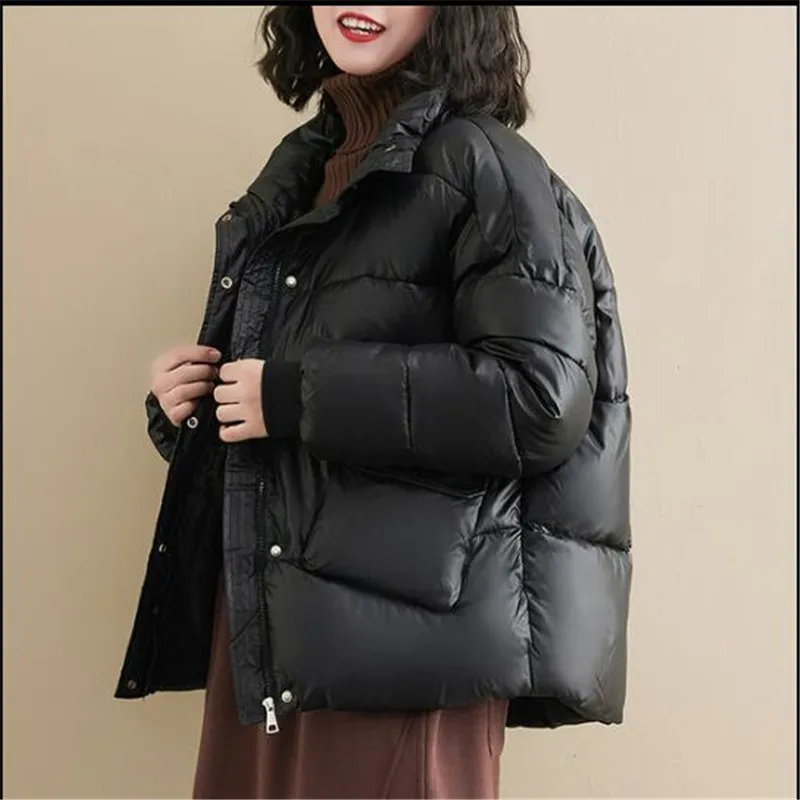 

Winter 2020 women's loose cotton clothes New warm women's cotton top Plus size women's padded jacket Stand-up collar bread down