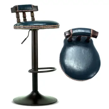 

Bar Stool Solid Wood Chair Lift Rotating Retro Front High American