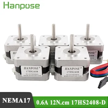

50 pcs /lots 17HS2408 4-lead Nema 17 Stepper Motor 42 motor 42BYGH 0.6A CE ROSH ISO CNC Laser Grind Foam Plasma Cut 3D printer