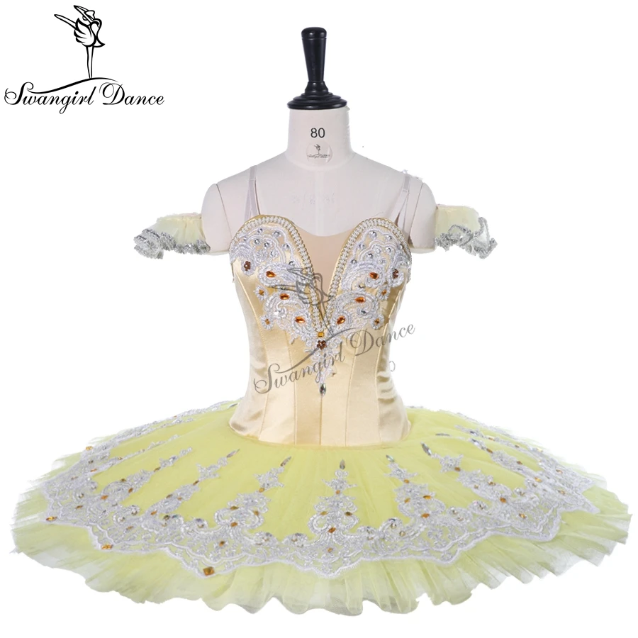 Yellow Sleeping Beauty Professional Ballet Tutu Pancake Adult Romantic Ballet Dress Girls ballerina Dance Dress Kids BT9267