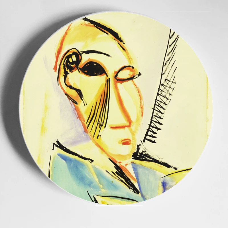 Тарелка Пикассо абстрактная картина маслом Керамическая Тарелка декоративная тарелка на стену подвесная тарелка Украшение стен фарфоровая тарелка - Цвет: 12