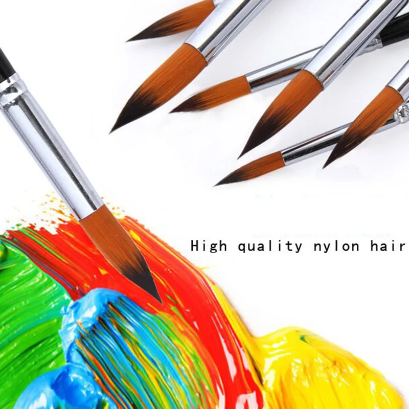 

9 Pcs Art Paint Brush Set Round Pointed Tip Brushes for Acrylic Watercolor Oil Painting -Drop