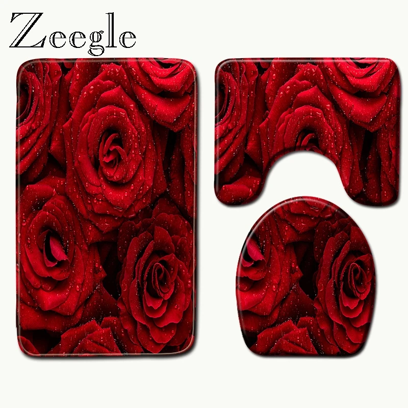 Zeegle Water Absorption Rug Bathroom Mat Shaggy Memory Foam Bath Mat Set Floor Mat Carpet for Toilet Non Slip Bath Mats