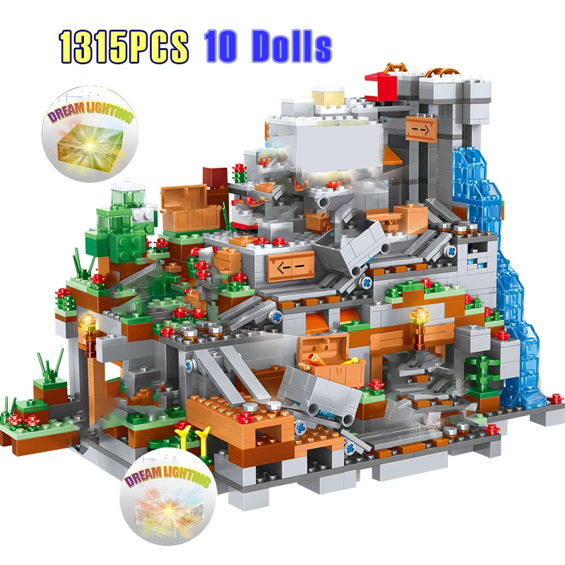 1315pcs Compatible My World Model Building Blocks Institutional Mountain Cave Village Figures Module Bricks Children Toys Blocks Aliexpress