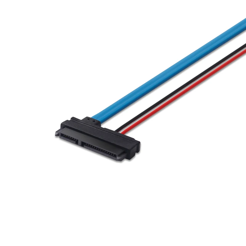 Lingable Sata Adaptador Cabo Serial Ata 22pin Mais 15 Fêmea para Slimline Sata 13pin Mais Conector Macho Conterver Cabos 30cm - Imagem 2