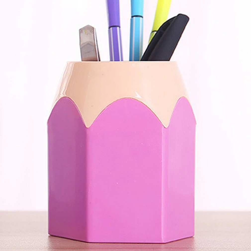 Makeup Brush Vase Pencil Pot Pen Holder Stationery Tidy Desk Organizer Storage 