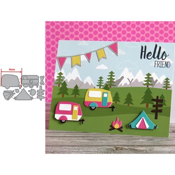 

Popular Cheap Camping Set Dining Car Indicator Torch Tent Metal Cutting Dies Scrapbooking Album Paper DIY Cards Crafts New 2019
